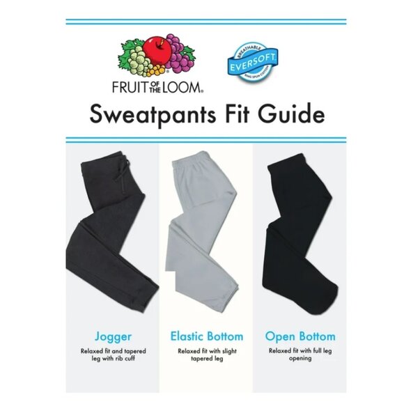 Fruit of the Loom Men's EverSoft Fleece Elastic Bottom Sweatpants with Pockets - Picture 6 of 6